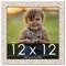 12x12 Refined White Picture Frame - UV Acrylic, Foam Board Backing, Hanging Hardware